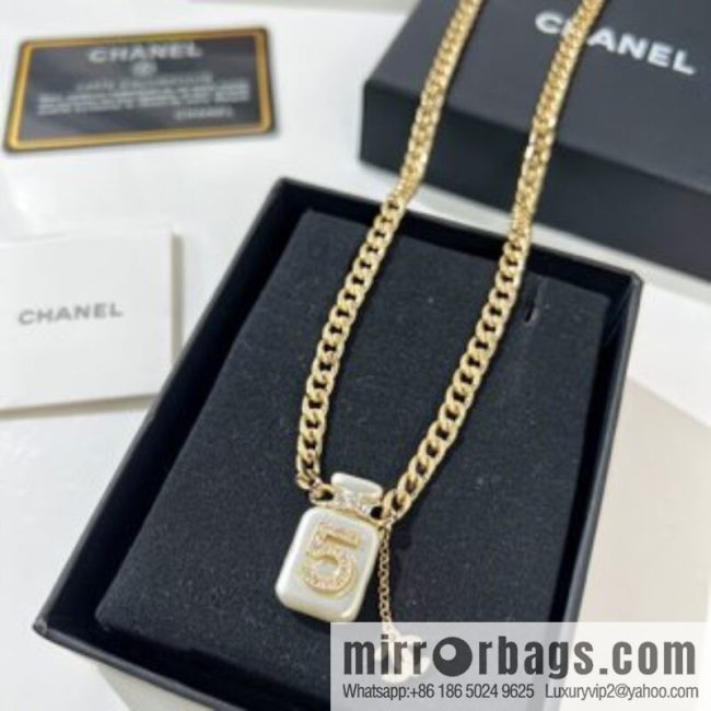 New ☑️ CHANEL Chanel double c 5 character perfume bottle necklace
