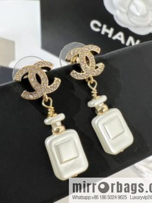 New ☑️ CHANEL Chanel double c perfume bottle stud earrings