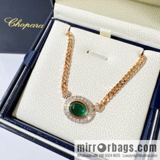 Chopard PRECIOUS LACE VAGUE Green diamond necklace bracelet stud earrings - Image 3