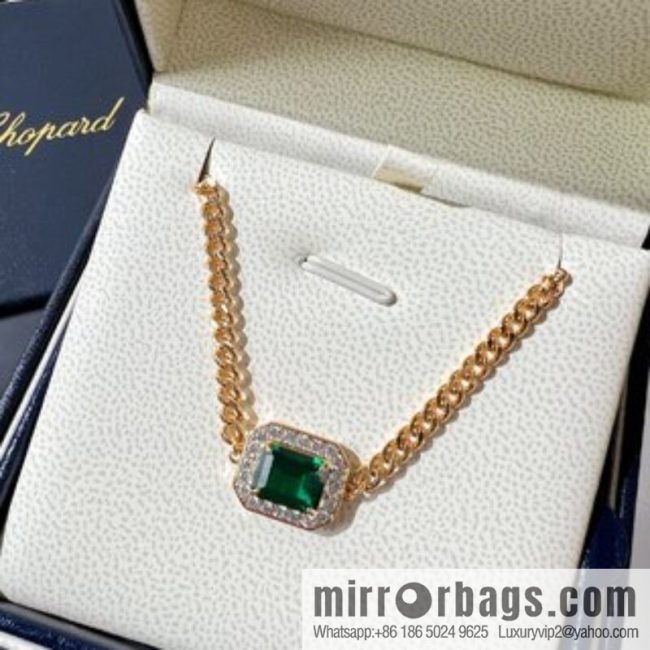 Chopard PRECIOUS LACE VAGUE green diamond necklace bracelet - Image 3