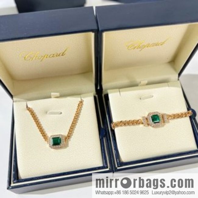 Chopard PRECIOUS LACE VAGUE green diamond necklace bracelet