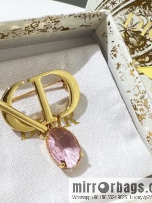 New ☑️ DIOR Dior CD pink diamond brooch