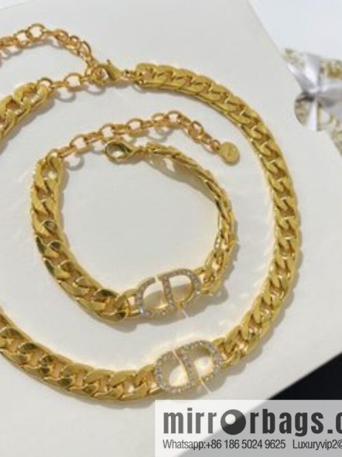 New ☑️ DIOR Dior CD gold necklace bracelet