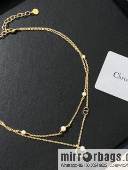 New ☑️ DIOR Dior Double Pearl Necklace
