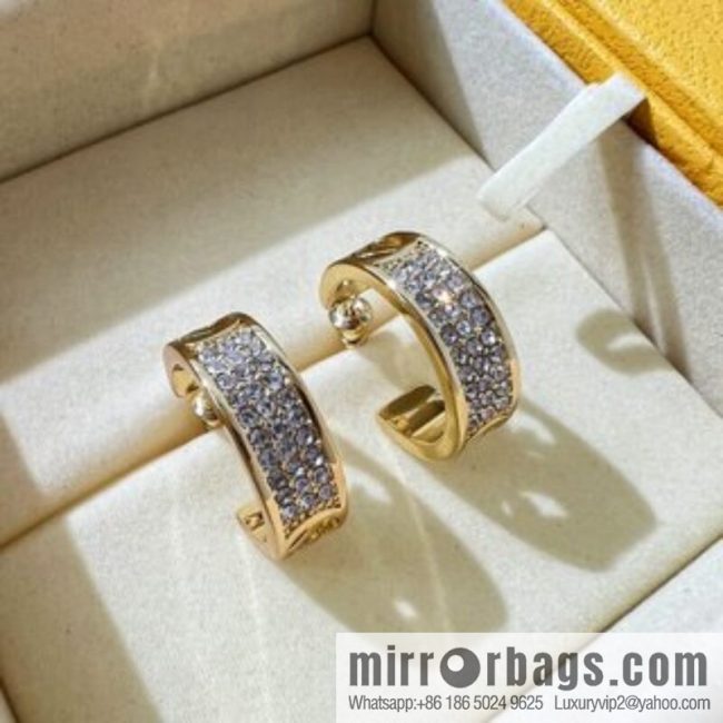 New Fendi full diamond stud earrings