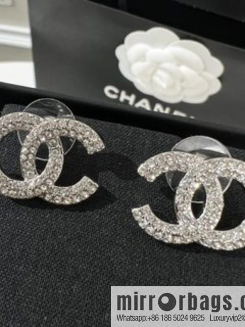New ☑️ CHANEL Chanel double c full diamond stud earrings