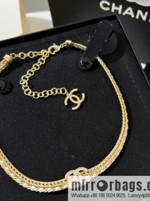 New ☑️ CHANEL Chanel double c white leather rope necklace necklace