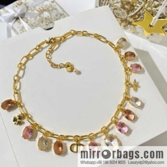 New ☑️ DIOR Dior tassel pigeon egg crystal necklace bracelet - Image 3