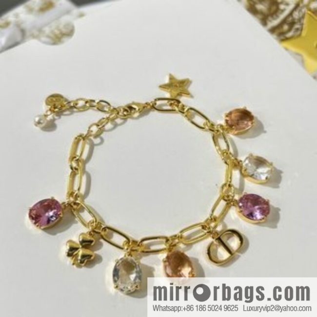 New ☑️ DIOR Dior tassel pigeon egg crystal necklace bracelet - Image 2