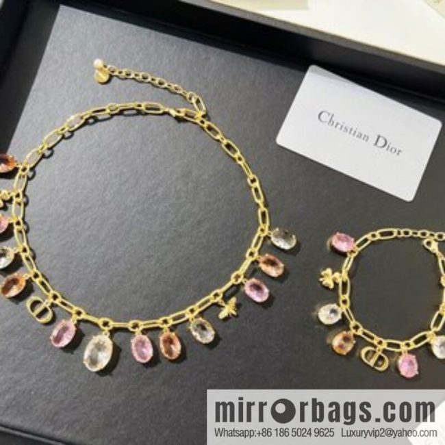 New ☑️ DIOR Dior tassel pigeon egg crystal necklace bracelet