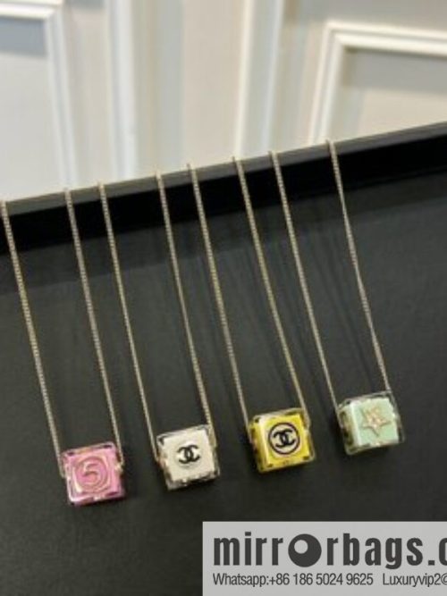 New ☑️ CHANEL Chanel dice 🎲 acrylic necklace