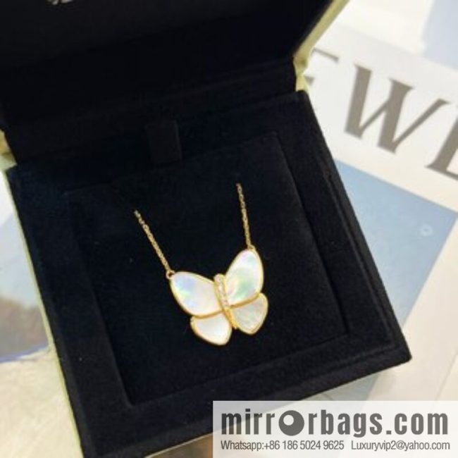 Van Cleef & Arpels White shells, grey shells, butterfly necklace - Image 3
