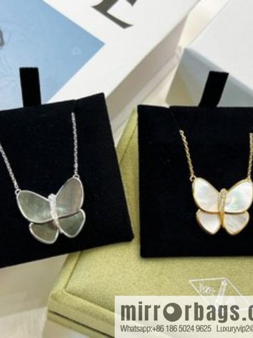 Van Cleef & Arpels White shells, grey shells, butterfly necklace