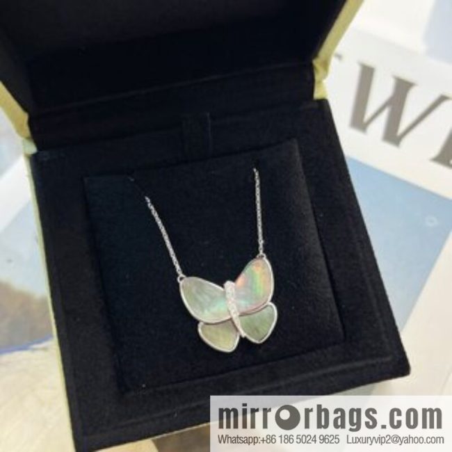 Van Cleef & Arpels White shells, grey shells, butterfly necklace - Image 2