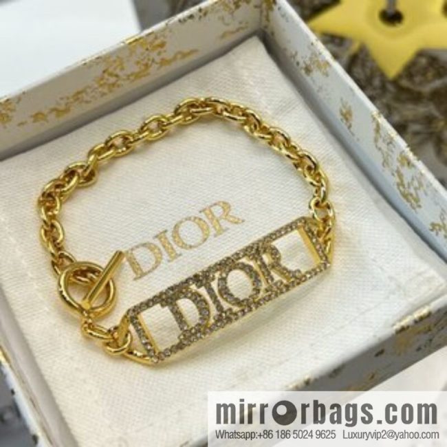 New ☑️ DIOR Dior full diamond letter necklace bracelet - Image 2