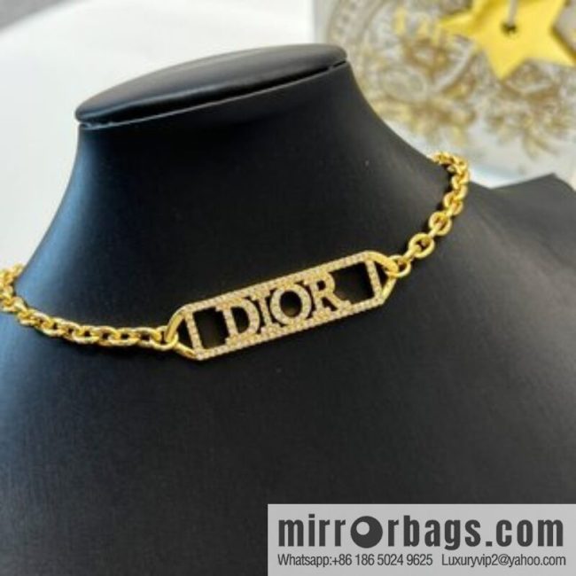 New ☑️ DIOR Dior full diamond letter necklace bracelet - Image 3