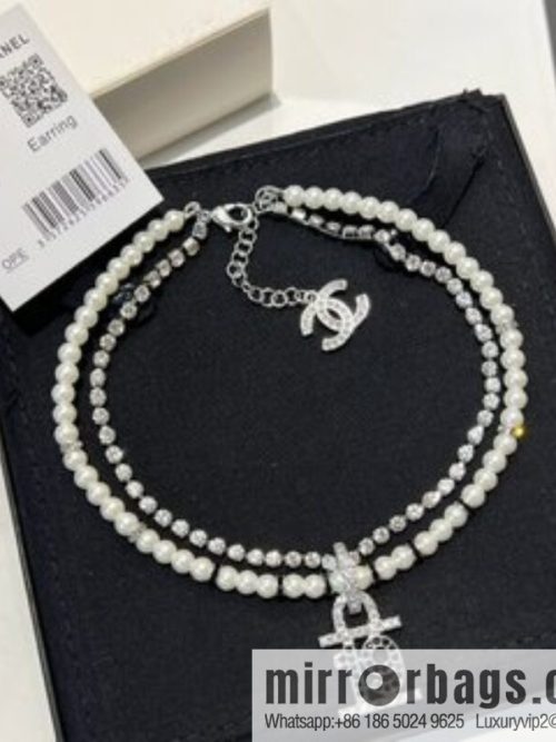2021 new CHANEL Chanel black diamond full diamond 19 pearl double layer necklace