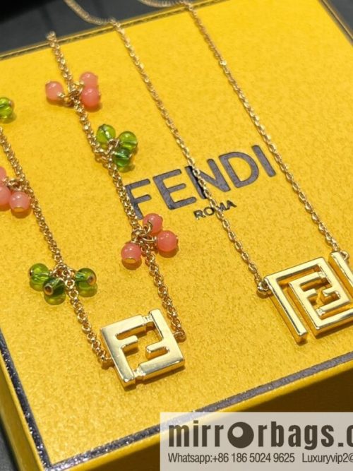 New Fendi double F pearl necklace bracelet