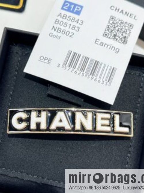 New ☑️ CHANEL Chanel black oil drop letter hairpin hairpin