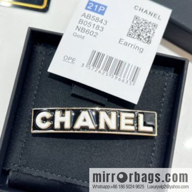 New ☑️ CHANEL Chanel black oil drop letter hairpin hairpin