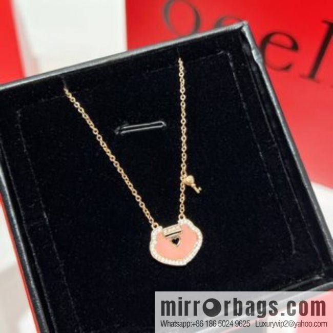 Qeelin Qixi Festival small pink lock bracelet necklace - Image 3