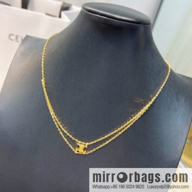 New Celine Arc de Triomphe gold double bracelet necklace - Image 3