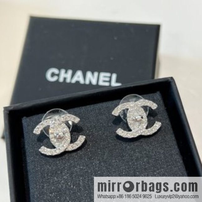 New ☑️ CHANEL Chanel c1 double c full diamond stud earrings