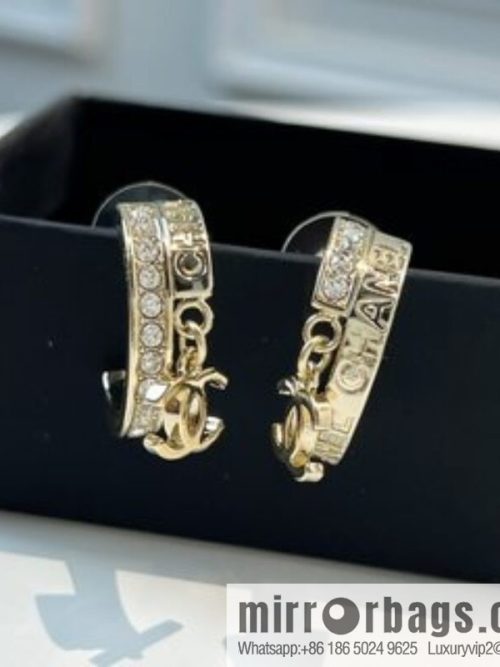 New ☑️ CHANEL Chanel c2 double c full diamond stud earrings