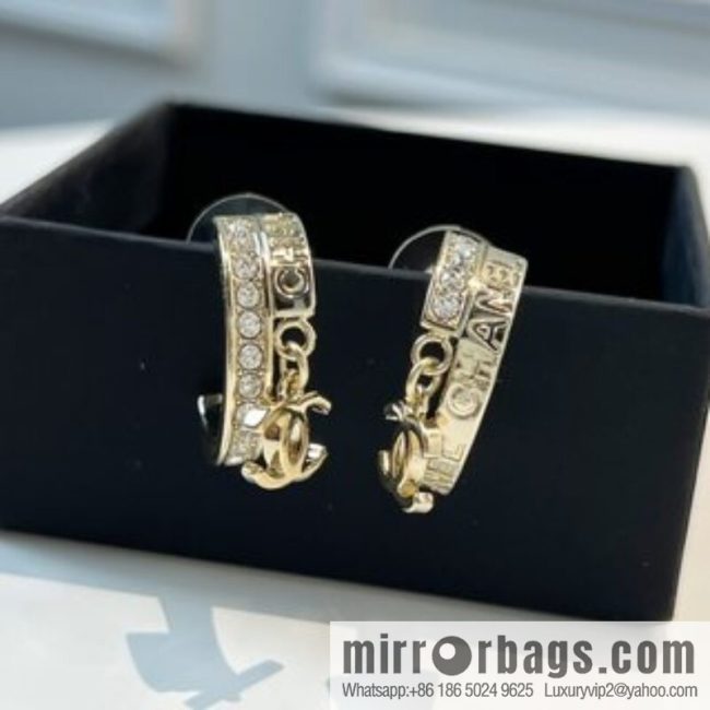 New ☑️ CHANEL Chanel c2 double c full diamond stud earrings