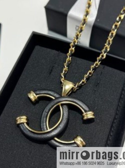 New ☑️ CHANEL Chanel double c black leather rope necklace
