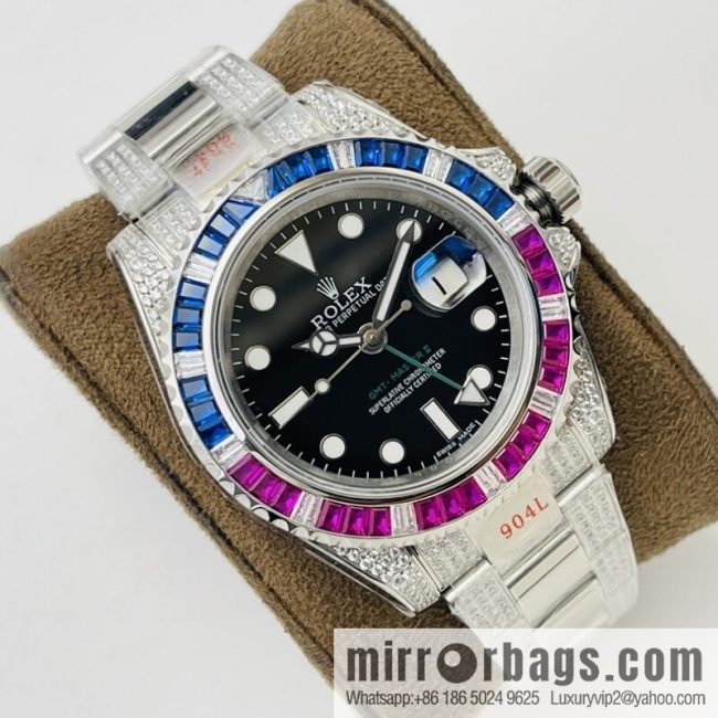Rolex GMT II Rear Diamond Customized Edition Self-winding Movement Watch - Image 8