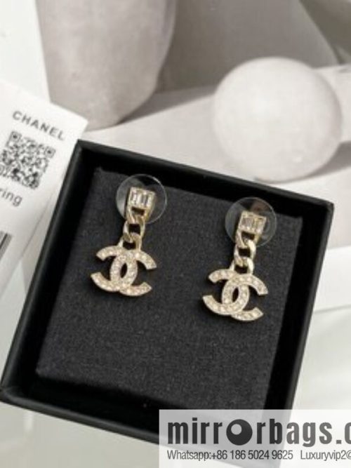 New ☑️ CHANEL Chanel C2 double c full diamond stud earrings