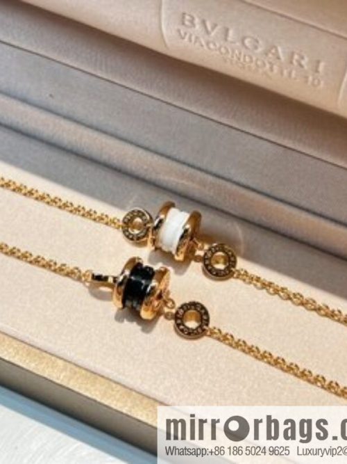 BVLGARI Bulgari mini black and white ceramic necklace bracelet