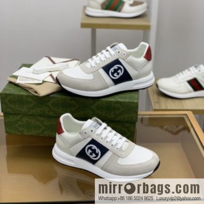 Gucci Gucci color matching double G men\'s sports running shoes