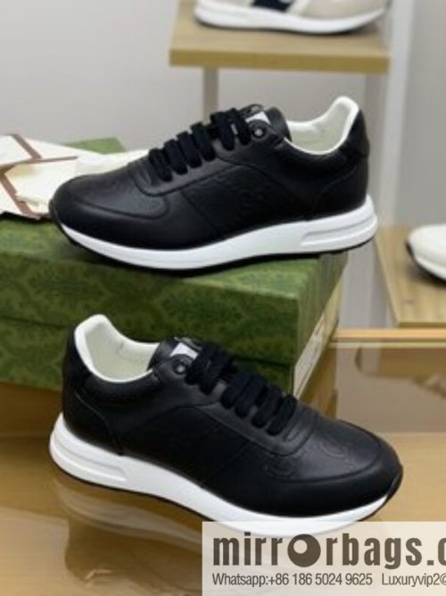 Gucci Gucci uses black letter embossed men\'s sports running shoes