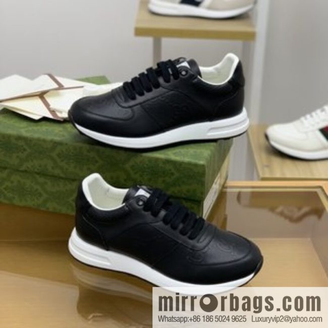 Gucci Gucci uses black letter embossed men\'s sports running shoes