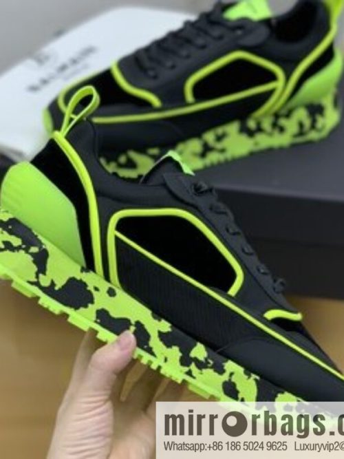BALMA Balmain, made of calfskin polyester waterproof fabric, turned fur material, men\'s mecha style Casual Shoes