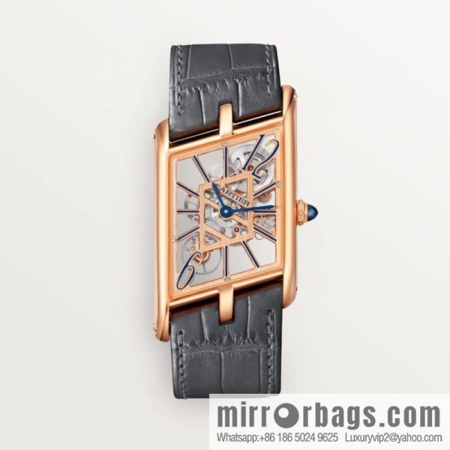 Cartier CARTIER tank hollow series HPI01370 X43 size 47 * 36 thick 7.82mm equipped with quartz movement watch imported from Switzerland