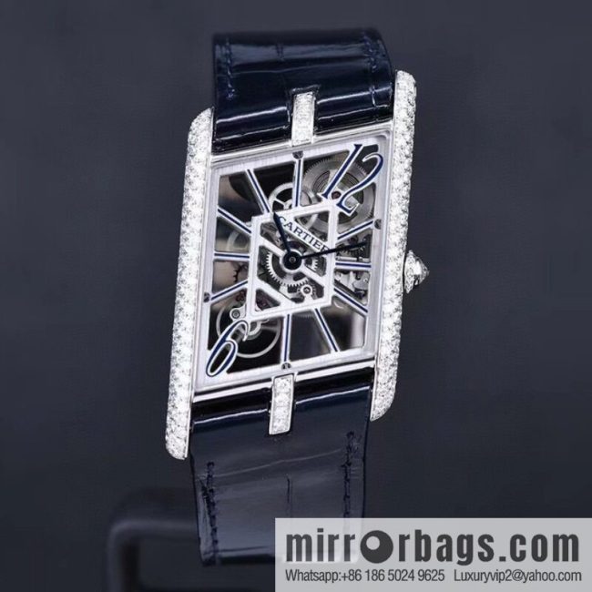 Cartier CARTIER tank hollow series HPI01370 X43 size 47 * 36 thick 7.82mm equipped with quartz movement watch imported from Switzerland - Image 2