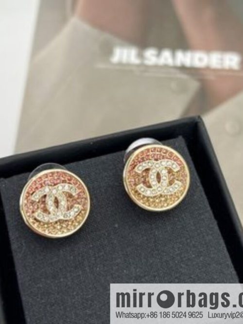 New ☑️ CHANEL Chanel double c pink diamond stud earrings