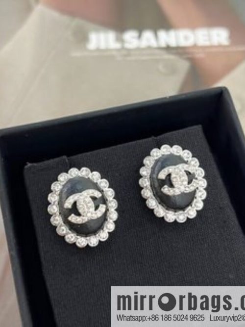 New ☑️ CHANEL Chanel double c oval stud earrings