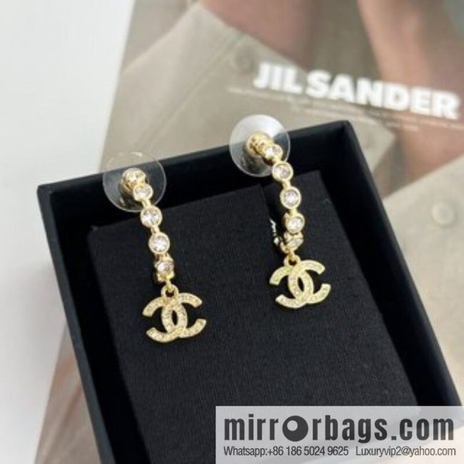 New ☑️ CHANEL Chanel c2 double c full diamond stud earrings