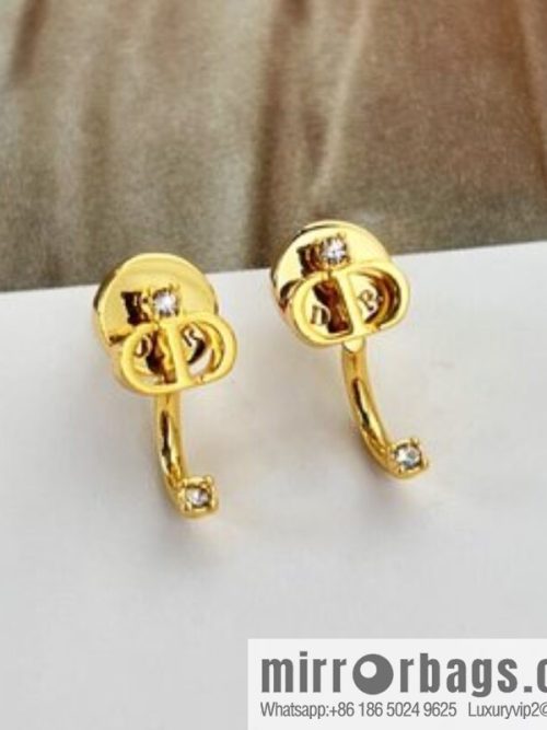 New ☑️ DIOR Dior gold cd stud earrings