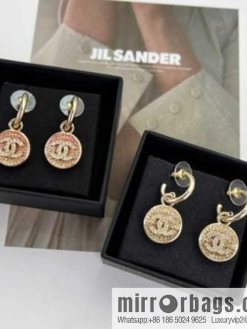 New ☑️ CHANEL Chanel c2 double c round full diamond stud earrings