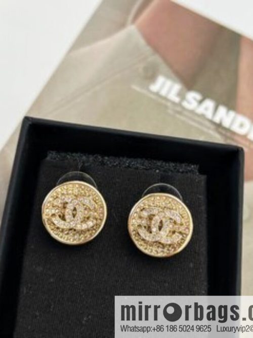 New ☑️ CHANEL Chanel double c pink diamond stud earrings