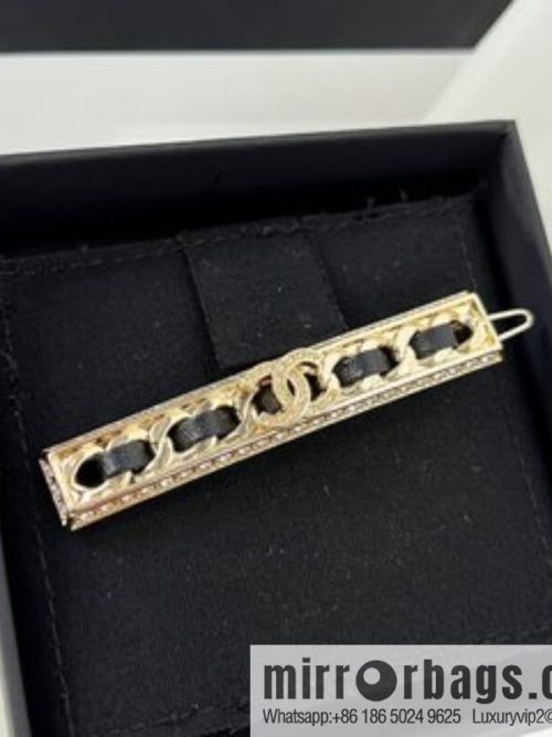 New ☑️ CHANEL Chanel double c black leather rope hairpin hairpin
