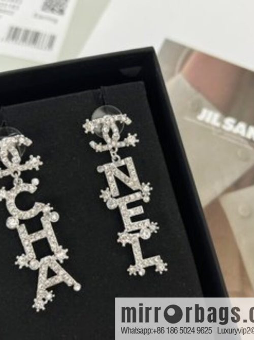 New ☑️ CHANEL Chanel double c full diamond letter earrings