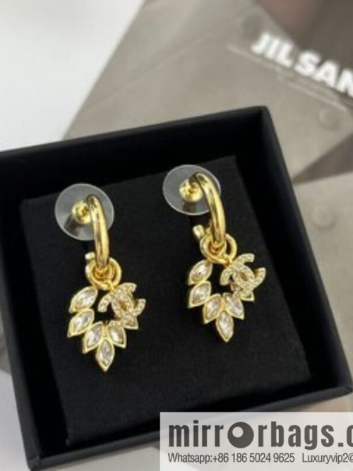 New ☑️ CHANEL Chanel gold double c wheat stud earrings