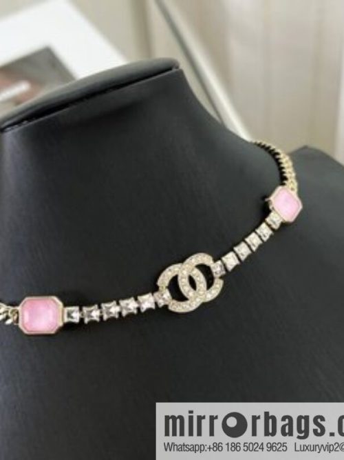 New ☑️ CHANEL Chanel double c pink diamond necklace