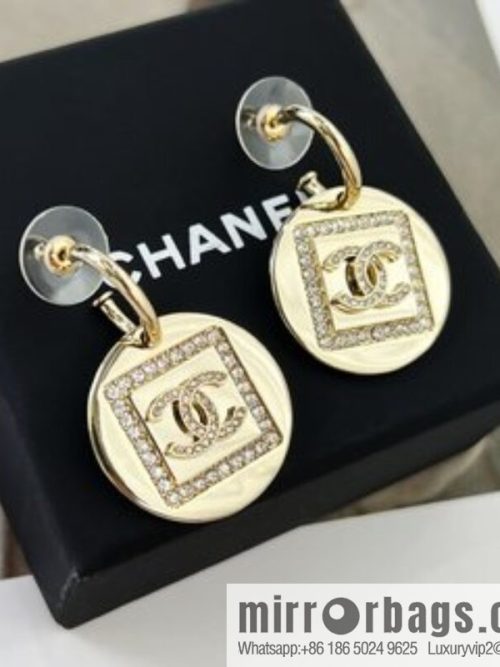 New ☑️ CHANEL Chanel c2 gold double c round stud earrings